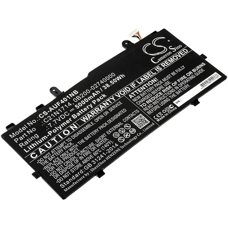7.7V, 5000mAh, Li-Polymer Battery fits Asus, J401ca, J401ma, 38.5Wh