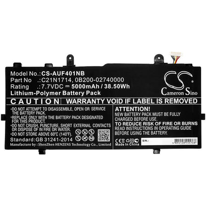 7.7V, 5000mAh, Li-Polymer Battery fits Asus, J401ca, J401ma, 38.5Wh