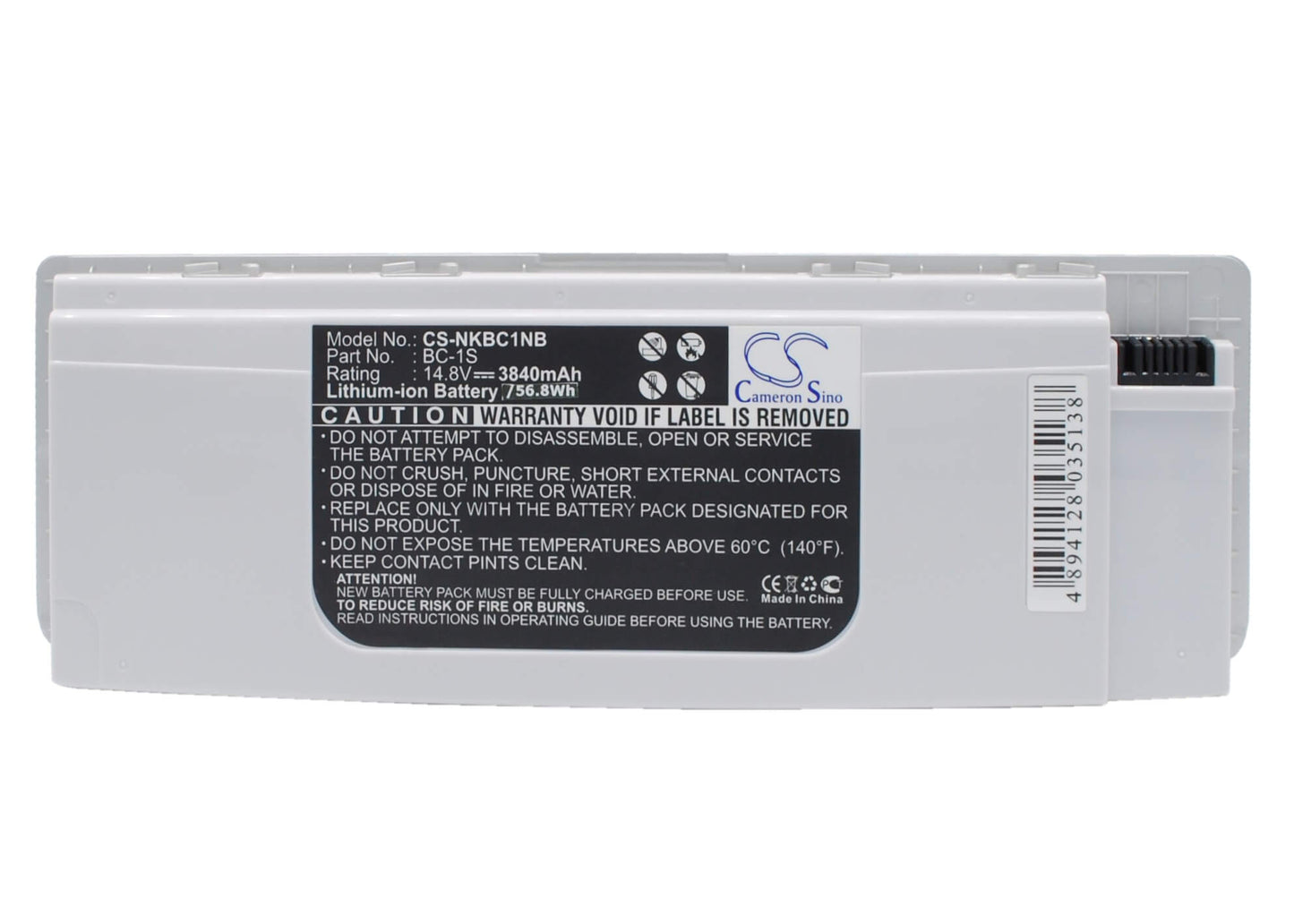 14.8V, 3840mAh, Li-ion Battery fits Nokia, Booklet 3g, Booklet 3g Black, 56.832Wh