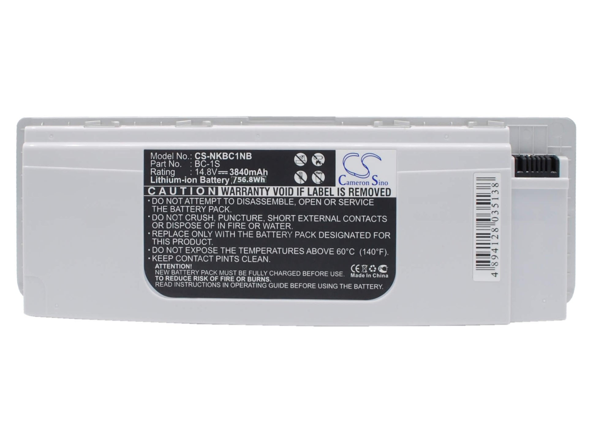 14.8V, 3840mAh, Li-ion Battery fits Nokia, Booklet 3g, Booklet 3g Black, 56.832Wh