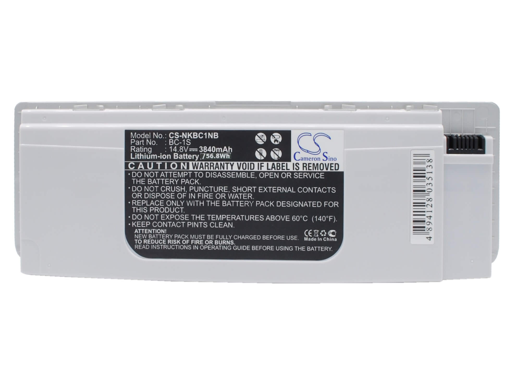 14.8V, 3840mAh, Li-ion Battery fits Nokia, Booklet 3g, Booklet 3g Black, 56.832Wh