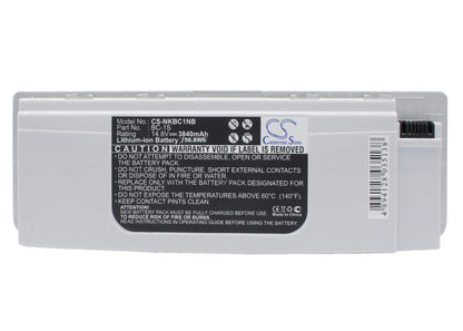 14.8V, 3840mAh, Li-ion Battery fits Nokia, Booklet 3g, Booklet 3g Black, 56.832Wh