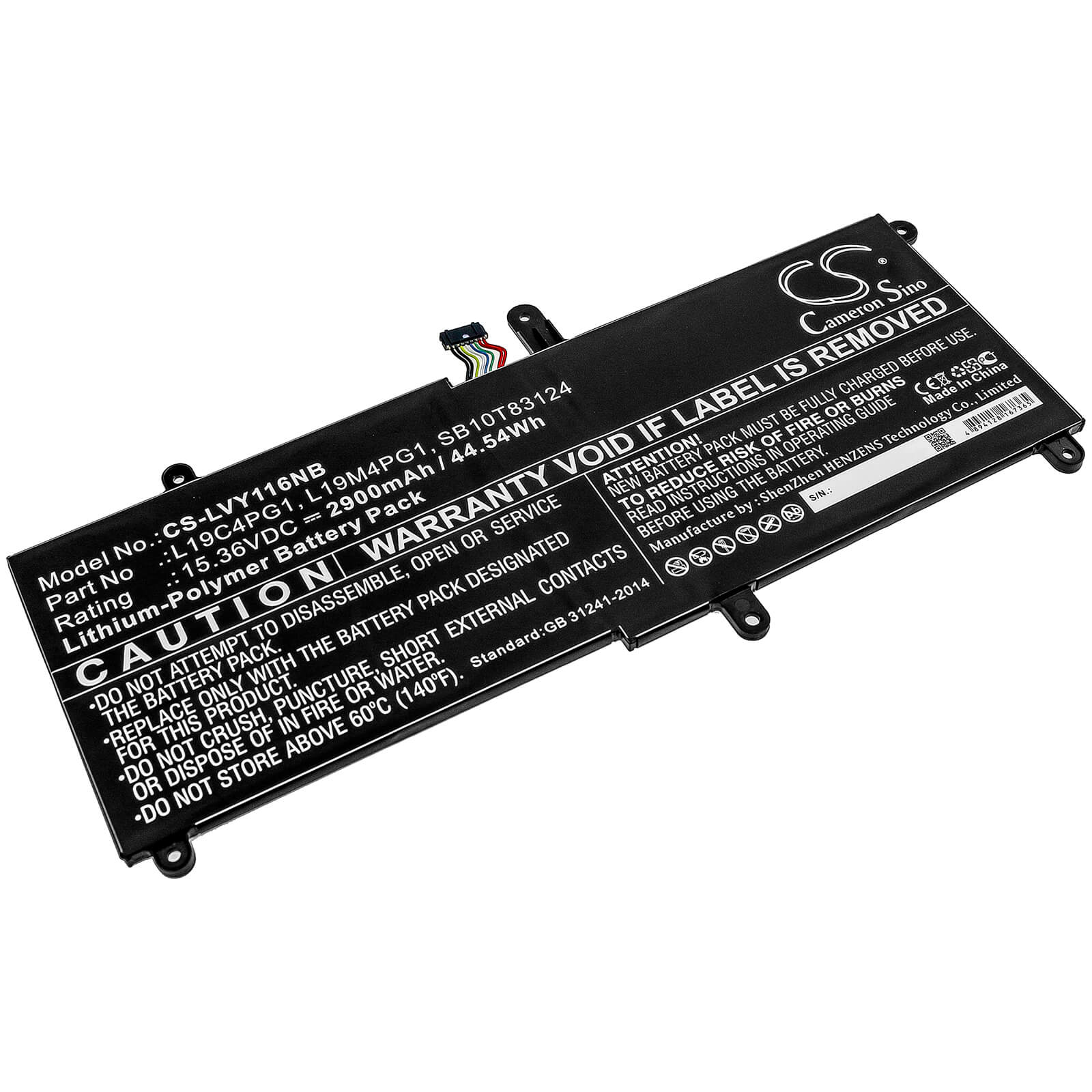 15.36V, 2900mAh, Li-Polymer Battery fits Lenovo, 11e Yoga Gen 6 20ses00100, 11e Yoga Gen 6 20ses00200, 44.544Wh