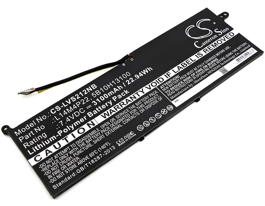 7.4V, 3100mAh, Li-Polymer Battery fits Lenovo, Ideapad S21e-20, Ideapad S21e-20 80m4, 22.94Wh