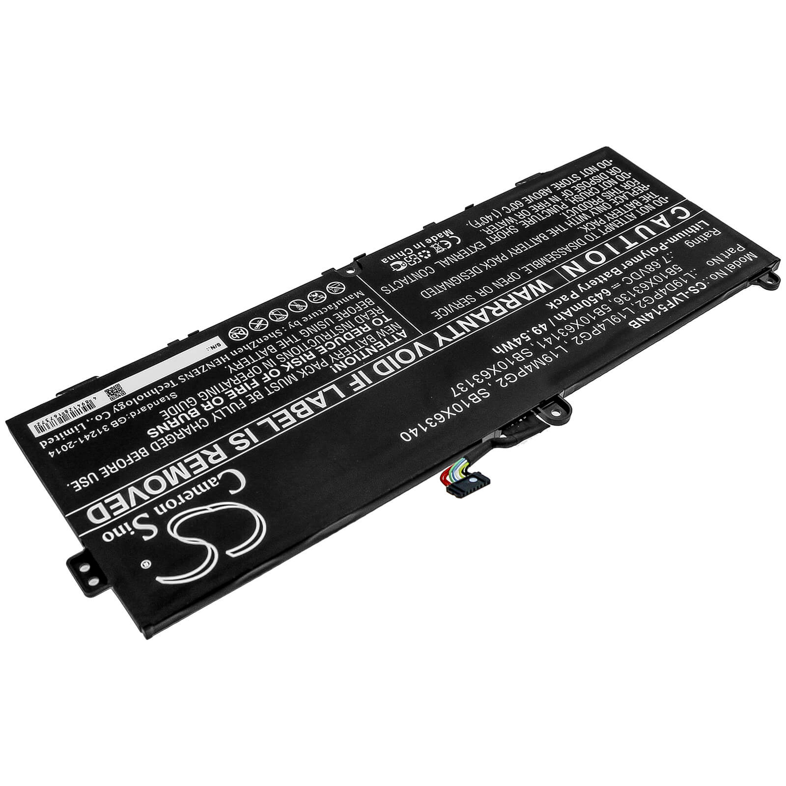 7.68V, 6450mAh, Li-Polymer Battery fits Lenovo, C13 Yoga Gen 1 Chromebook-20uy, Flex 5 1570, 49.536Wh