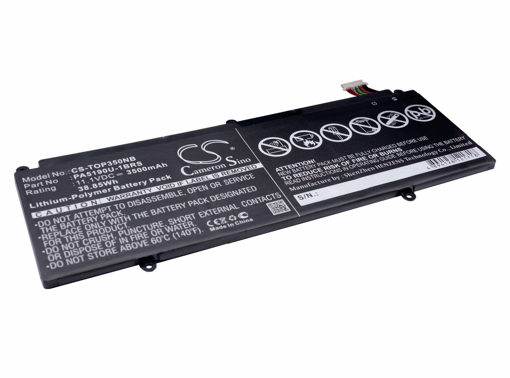 11.1V, 3500mAh, Li-Polymer Battery fits Toshiba, Click 2 Pro, Satellite P35w, 38.85Wh