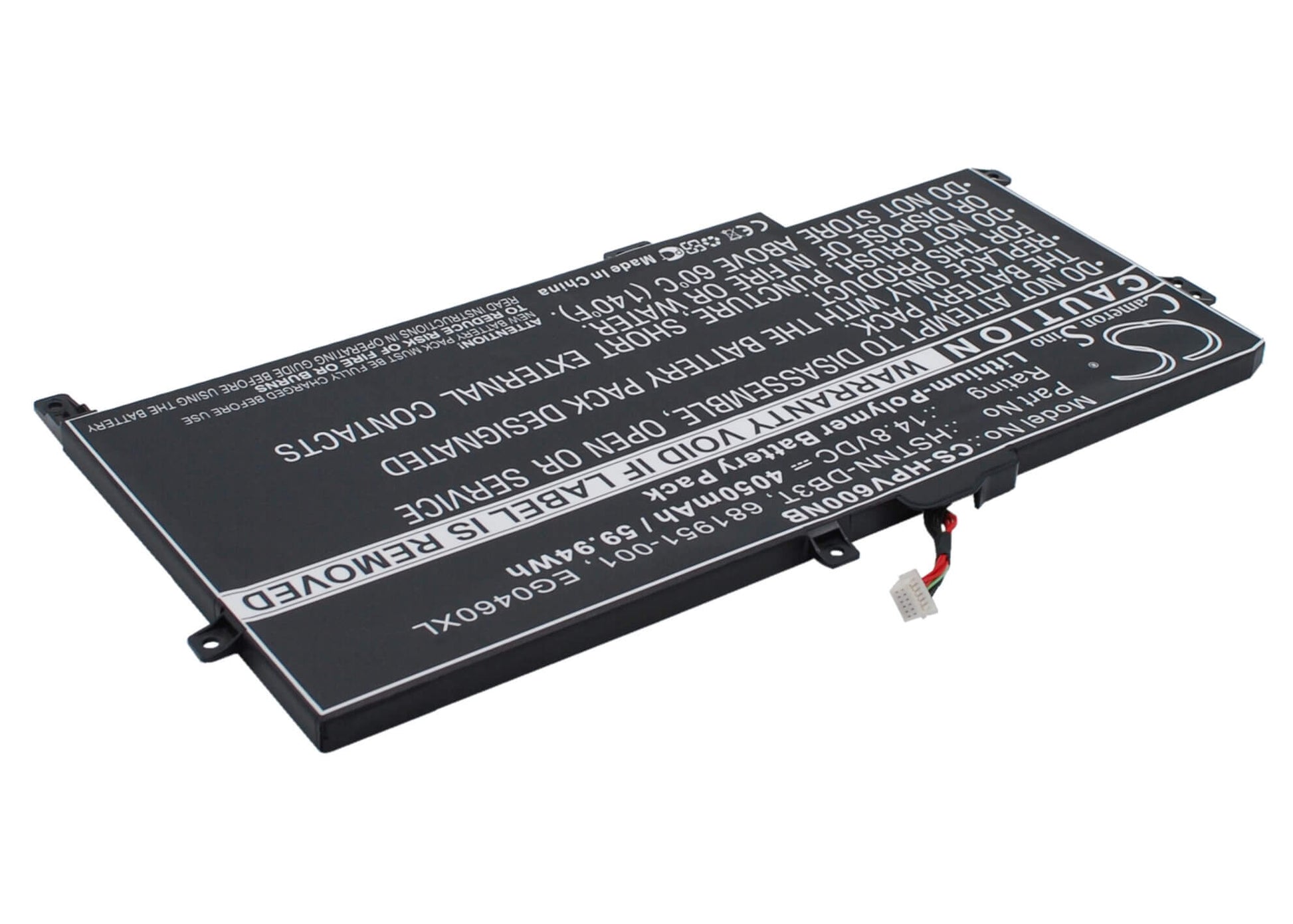 14.8V, 4050mAh, Li-Polymer Battery fits Hp, 6t-1000 Cto, 6t-1100 Cto, 59.94Wh