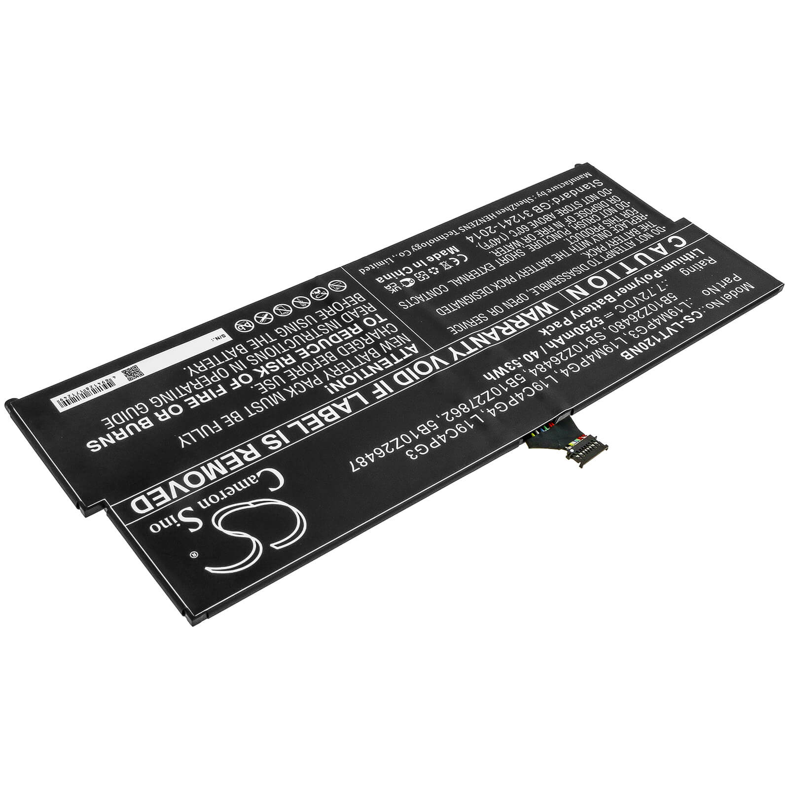 7.72V, 5250mAh, Li-Polymer Battery fits Lenovo, Thinkpad X12 Detachable, 40.53Wh