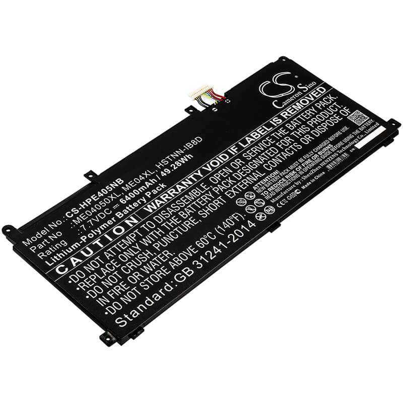 7.7V, 6400mAh, Li-Polymer Battery fits Hp, Elite X2 1013, Elite X2 1013 G3, 49.28Wh