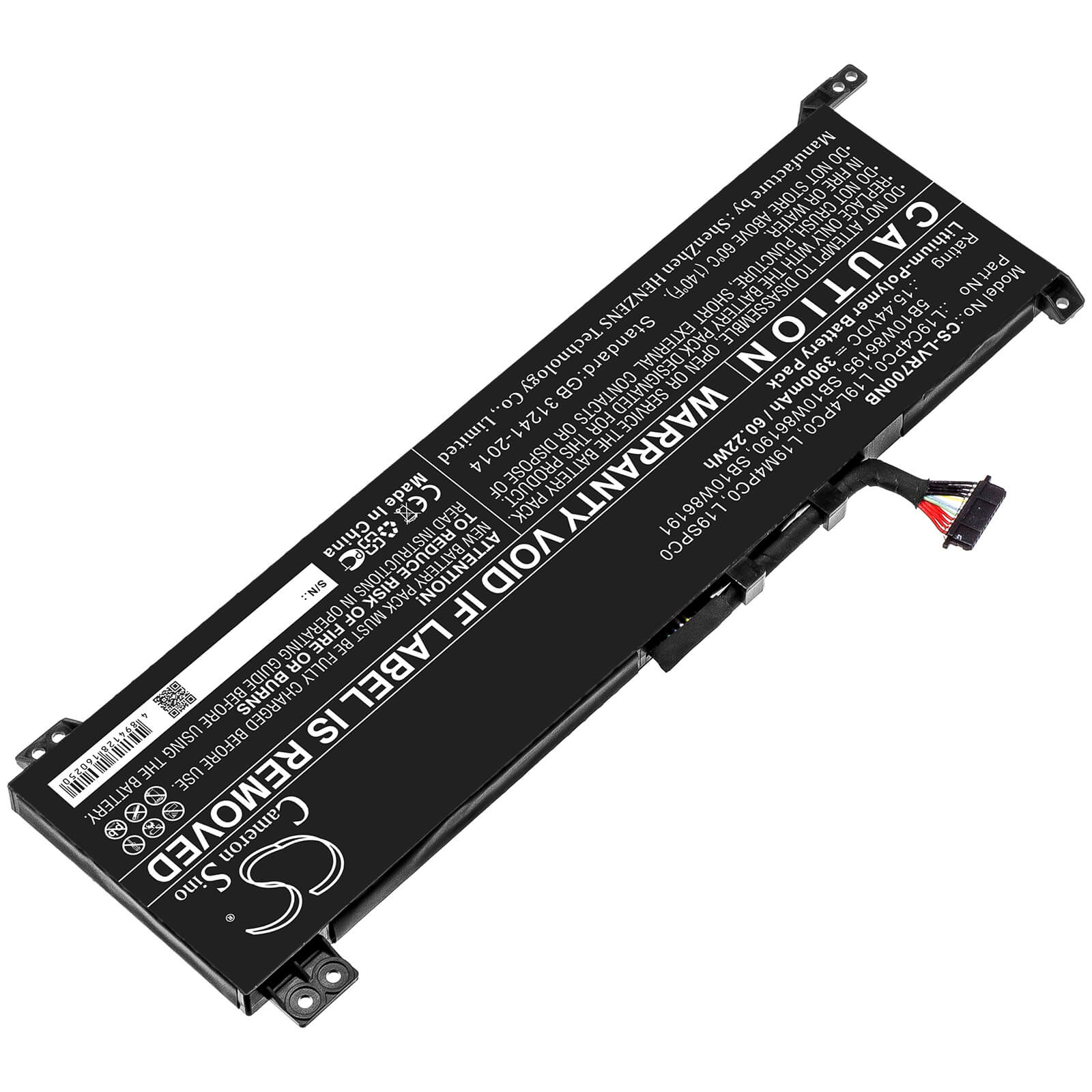 15.44V, 3900mAh, Li-Polymer Battery fits Lenovo, Legion 5 15, Legion 5 15imh05h, 60.216Wh