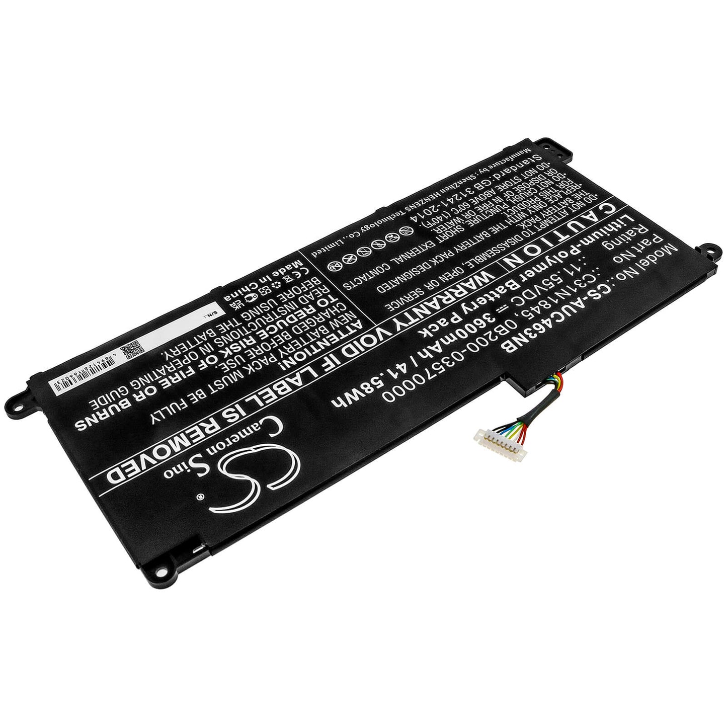 11.55V, 3600mAh, Li-Polymer Battery fits Asus, Chromebook C436fa, 41.58Wh