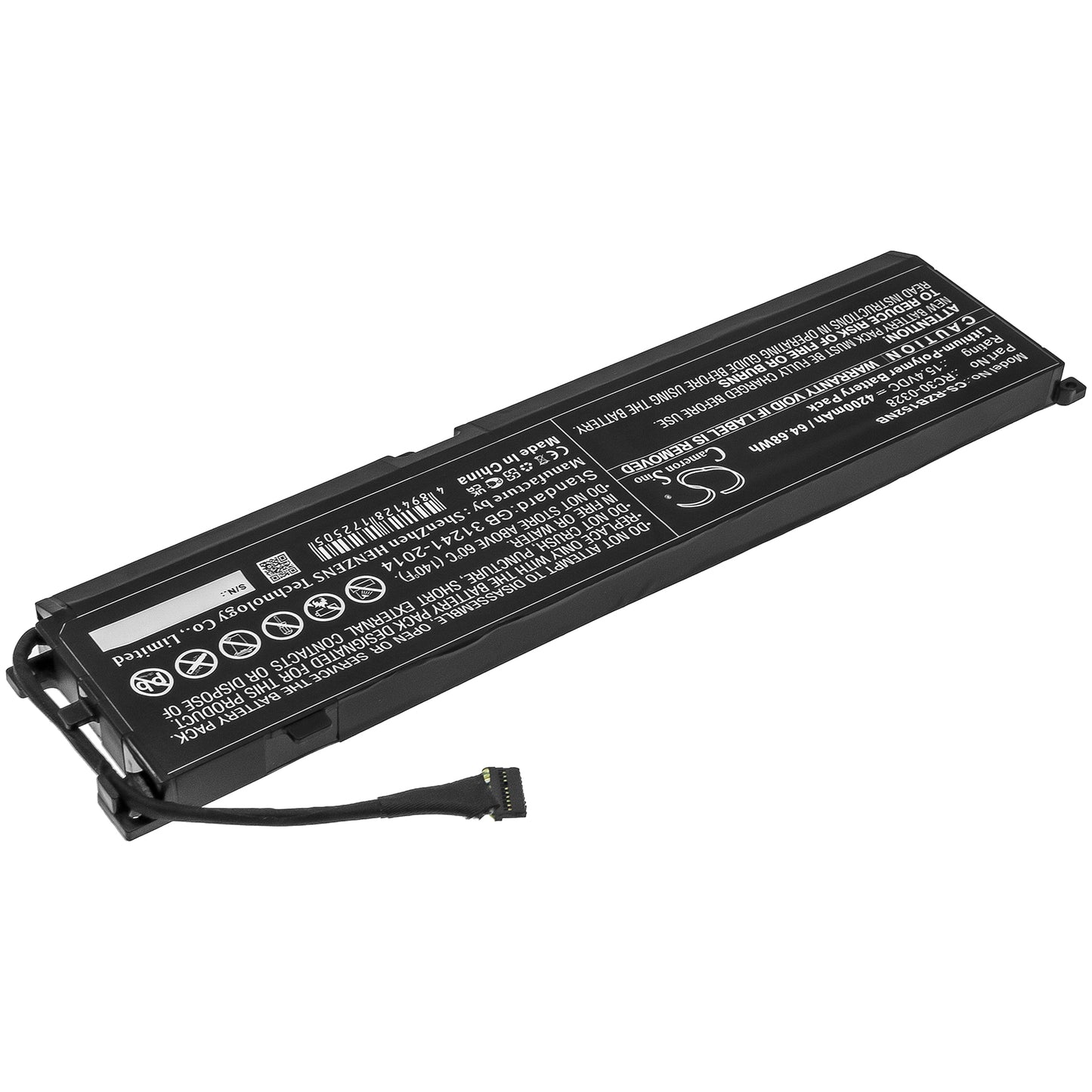15.4V, 4200mAh, Li-Polymer Battery fits Razer, Blade 15 2020, Blade 15 2021, 64.68Wh