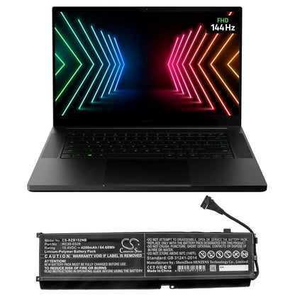 15.4V, 4200mAh, Li-Polymer Battery fits Razer, Blade 15 2020, Blade 15 2021, 64.68Wh
