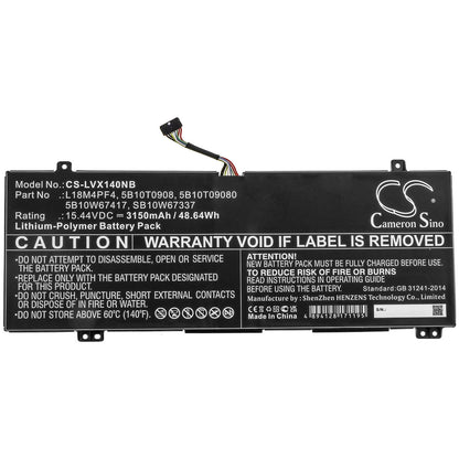 15.44V, 3150mAh, Li-Polymer Battery fits Lenovo, Ideapad S540-14api, Ideapad S540-14iwl, 48.636Wh