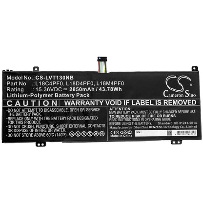15.36V, 2850mAh, Li-Polymer Battery fits Lenovo, Thinkbook 13s, Thinkbook 13s-20r9005fsb, 43.776Wh