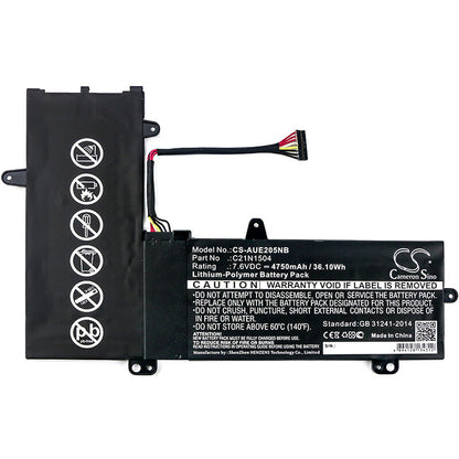 7.6V, 4750mAh, Li-Polymer Battery fits Asus, E205sa, E205sa-3b, 36.1Wh
