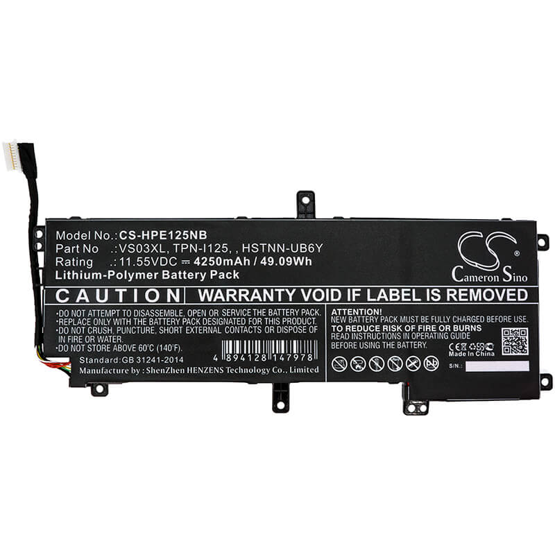 11.55V, 4250mAh, Li-Polymer Battery fits Hp, Envy 15-as000, Envy 15-as000nf, 49.0875Wh