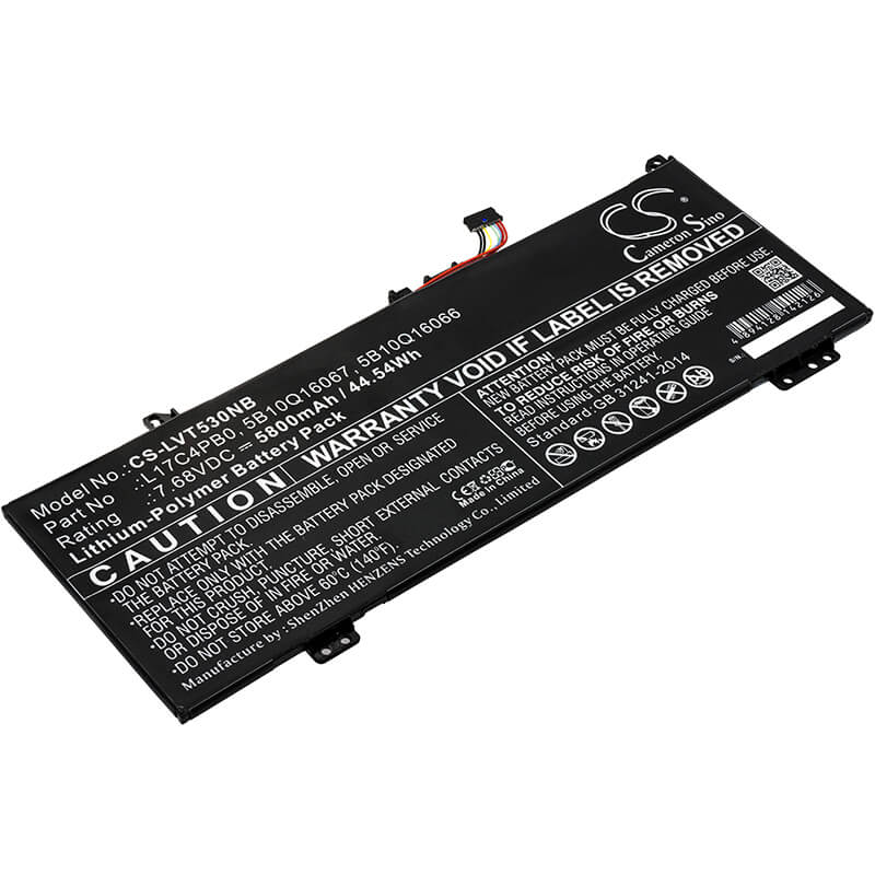 7.68V, 5800mAh, Li-Polymer Battery fits Lenovo, 530s-14ikb-type 81eu-81eu00exh, Air 14, 44.544Wh