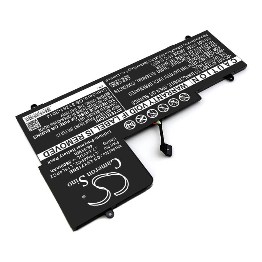7.64V, 5800mAh, Li-Polymer Battery fits Lenovo, Yoga 710 15", Yoga 710-14, 44.312Wh