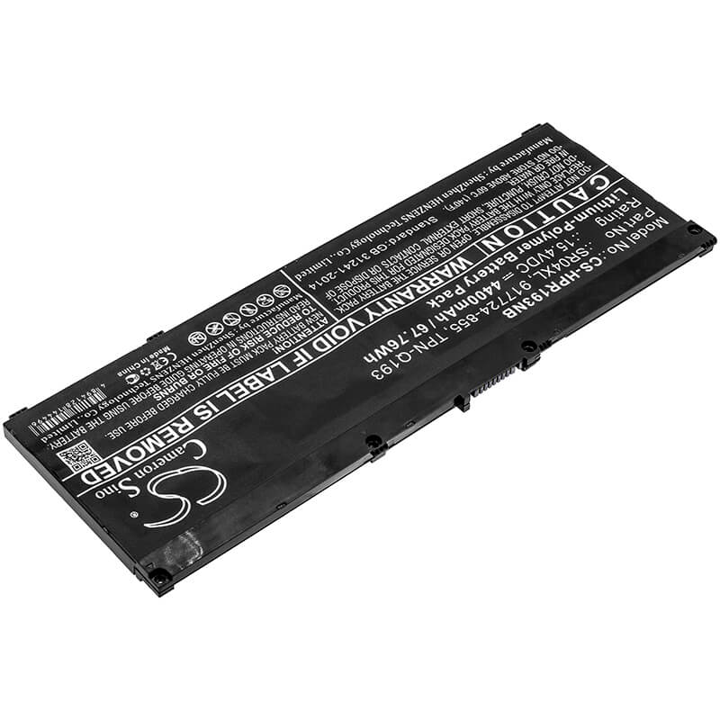 15.4V, 4400mAh, Li-Polymer Battery fits Hp, 15-ce007la, 15-ce510tx, 67.76Wh