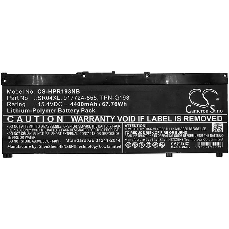 15.4V, 4400mAh, Li-Polymer Battery fits Hp, 15-ce007la, 15-ce510tx, 67.76Wh