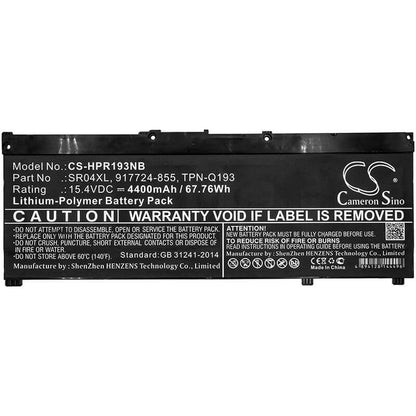 15.4V, 4400mAh, Li-Polymer Battery fits Hp, 15-ce007la, 15-ce510tx, 67.76Wh
