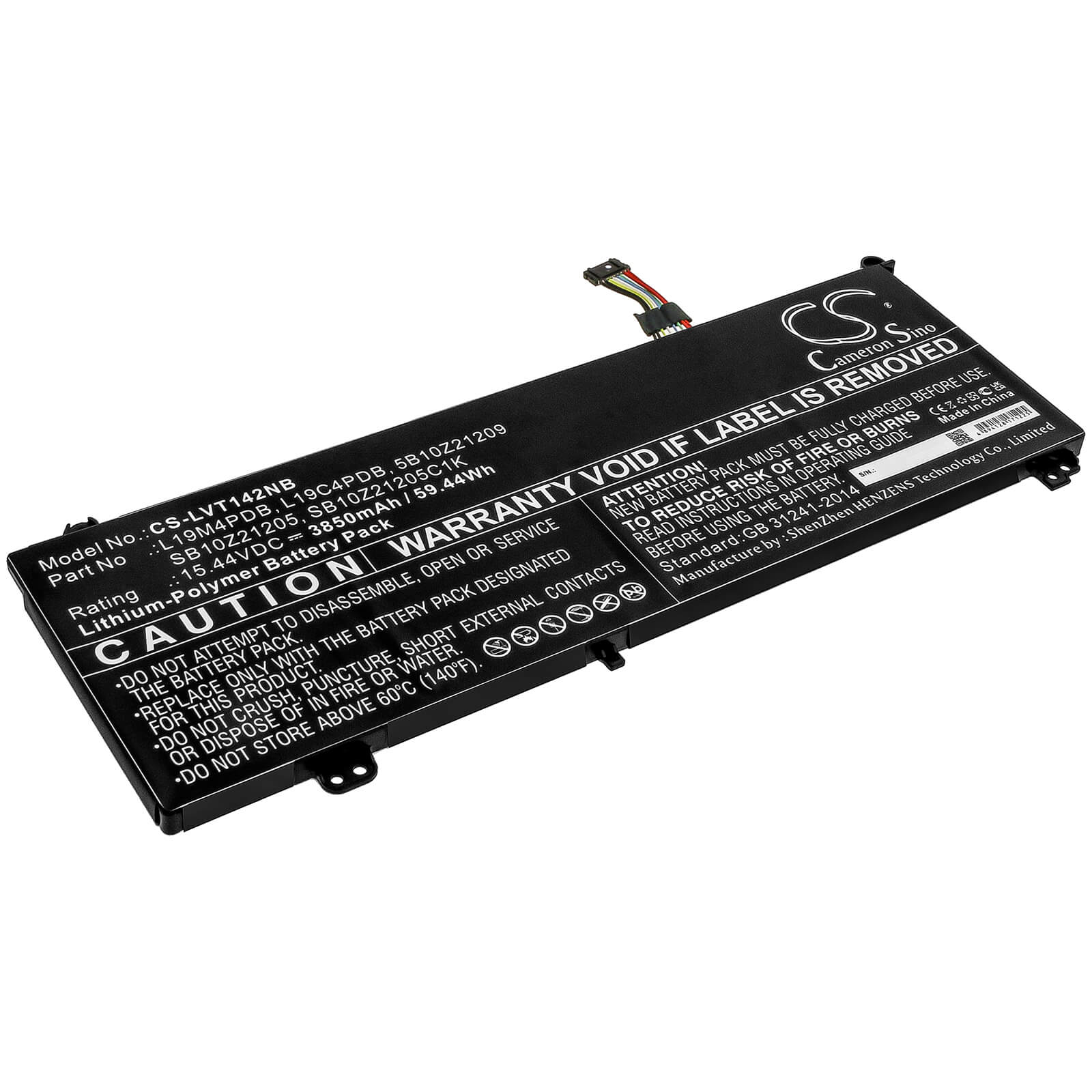 15.44V, 3850mAh, Li-Polymer Battery fits Lenovo, Thinkbook 14 2021, Thinkbook 14 2021, 59.444Wh