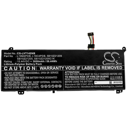 15.44V, 3850mAh, Li-Polymer Battery fits Lenovo, Thinkbook 14 2021, Thinkbook 14 2021, 59.444Wh
