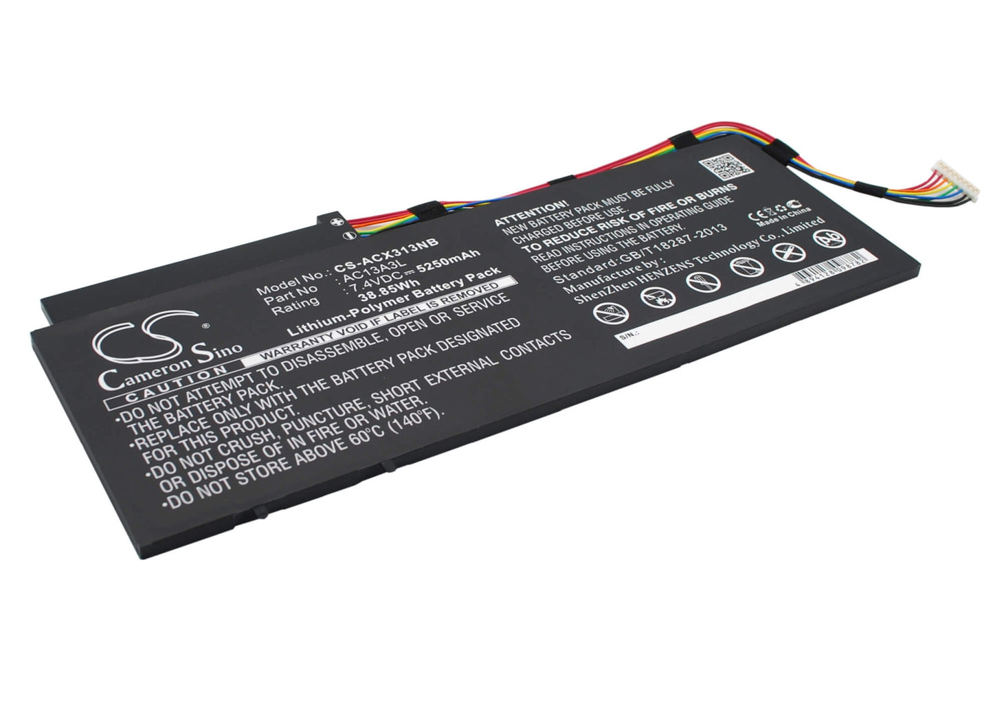 7.4V, 5250mAh, Li-Polymer Battery fits Acer, Aspire P3-131, Aspire P3-131-21292g06as, 38.85Wh
