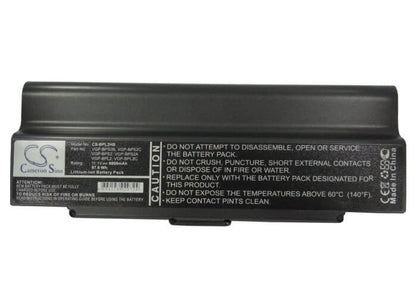 11.1V, 8800mAh, Li-ion Battery fits Sony, Sony Vaio Vgn-s52b/ S, Vaio Pcg-6c1n, 97.68Wh