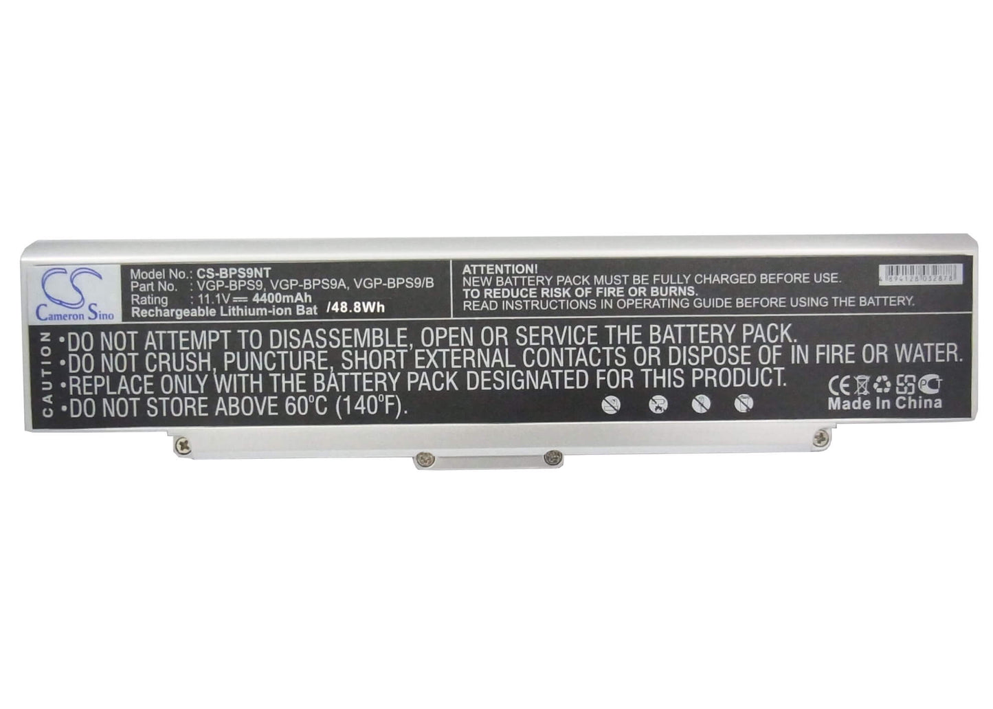 11.1V, 4400mAh, Li-ion Battery fits Sony, Aio Vgn-ar760, Vaio Pcg-5g1l, 48.84Wh