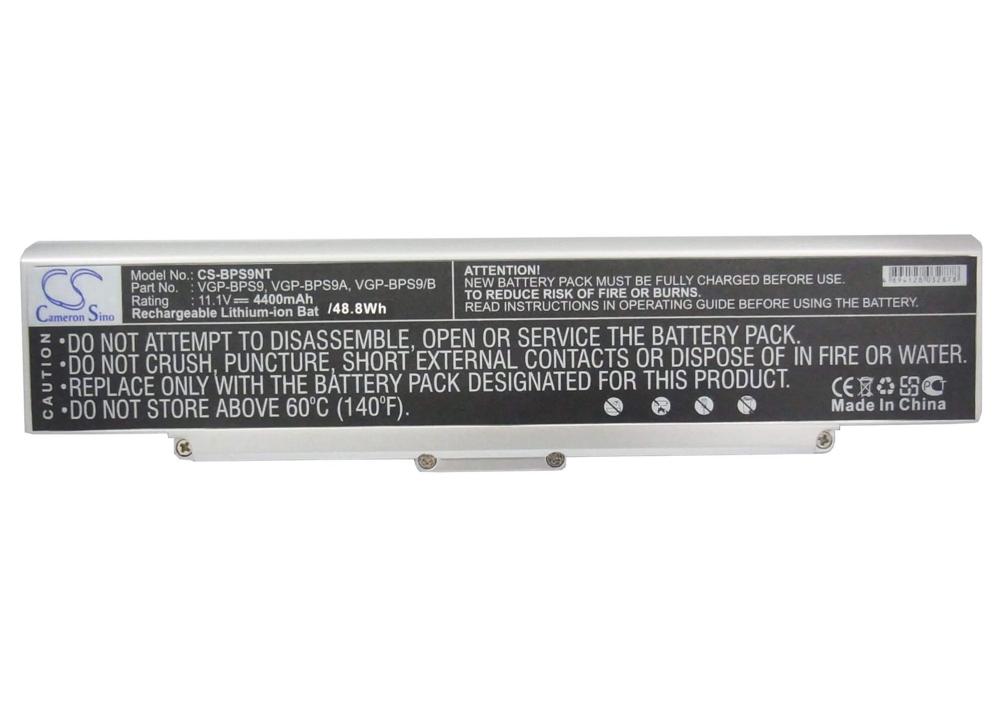 11.1V, 4400mAh, Li-ion Battery fits Sony, Aio Vgn-ar760, Vaio Pcg-5g1l, 48.84Wh