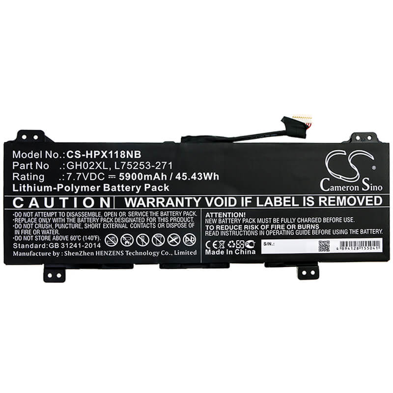 7.7V, 5900mAh, Li-Polymer Battery fits Hp, 11 G8 Ee, Chromebook 11 G8 Ee, 45.43Wh