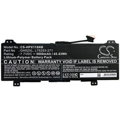 7.7V, 5900mAh, Li-Polymer Battery fits Hp, 11 G8 Ee, Chromebook 11 G8 Ee, 45.43Wh