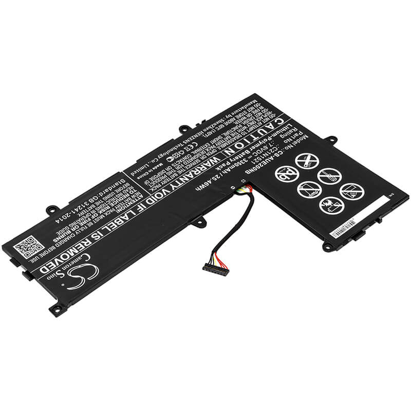 7.6V, 3350mAh, Li-Polymer Battery fits Asus, E200ha, E200ha-1a, 25.46Wh