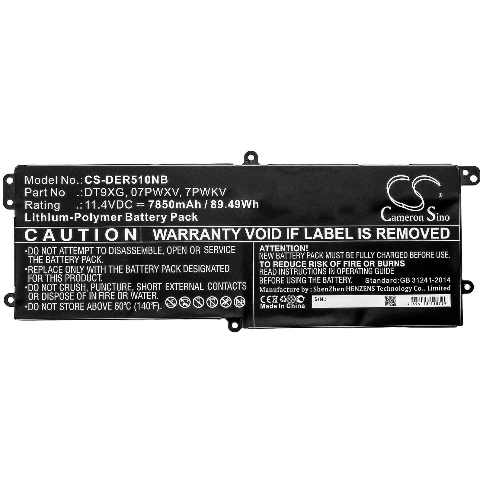 11.4V, 7850mAh, Li-Polymer Battery fits Dell, Alienware Area 51m Alwa51m-d17, Alienware Area 51m Alwa51m-d17, 89.49Wh