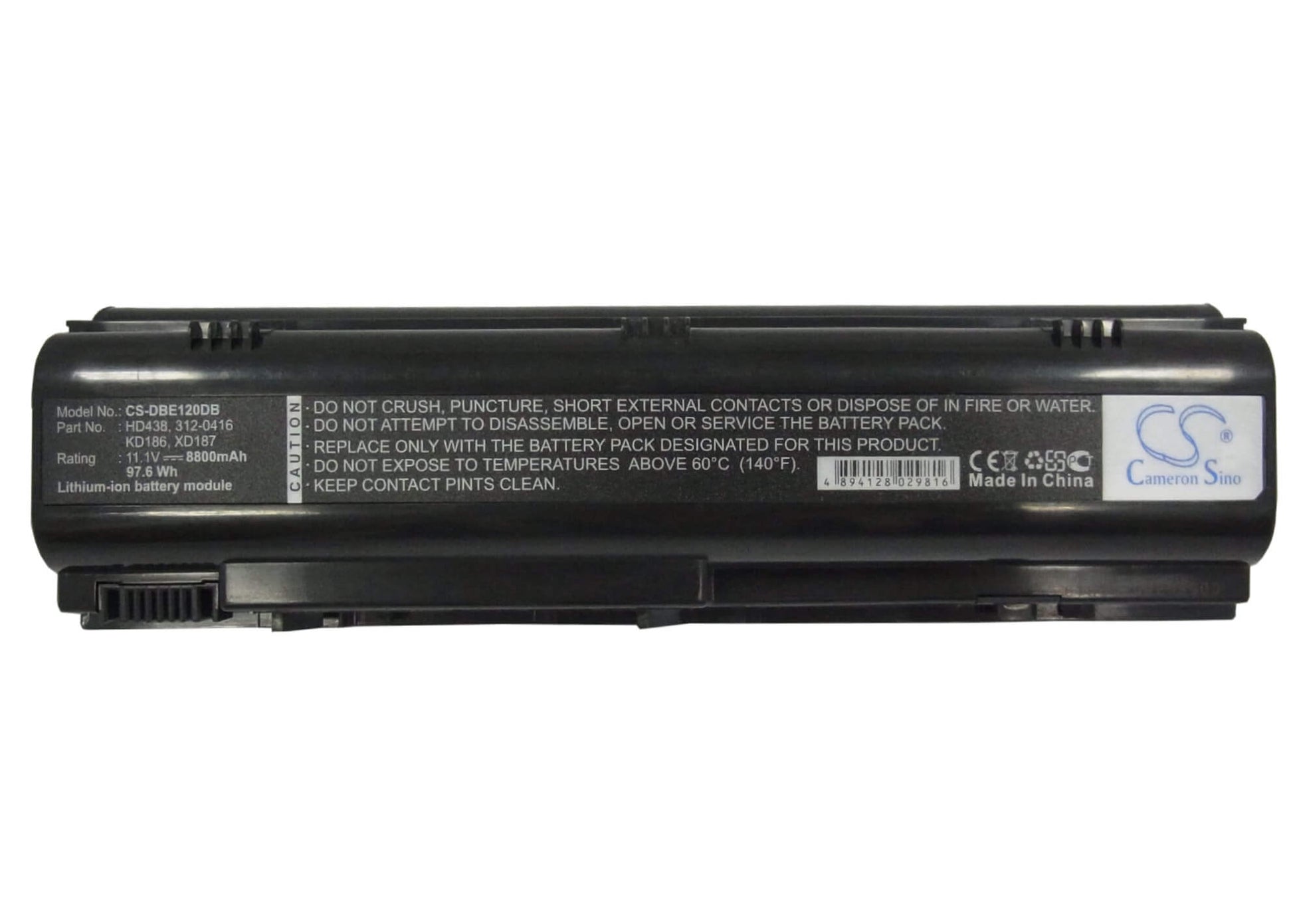 11.1V, 8800mAh, Li-ion Battery fits Dell, Inspiron 1300, Inspiron B120, 97.68Wh