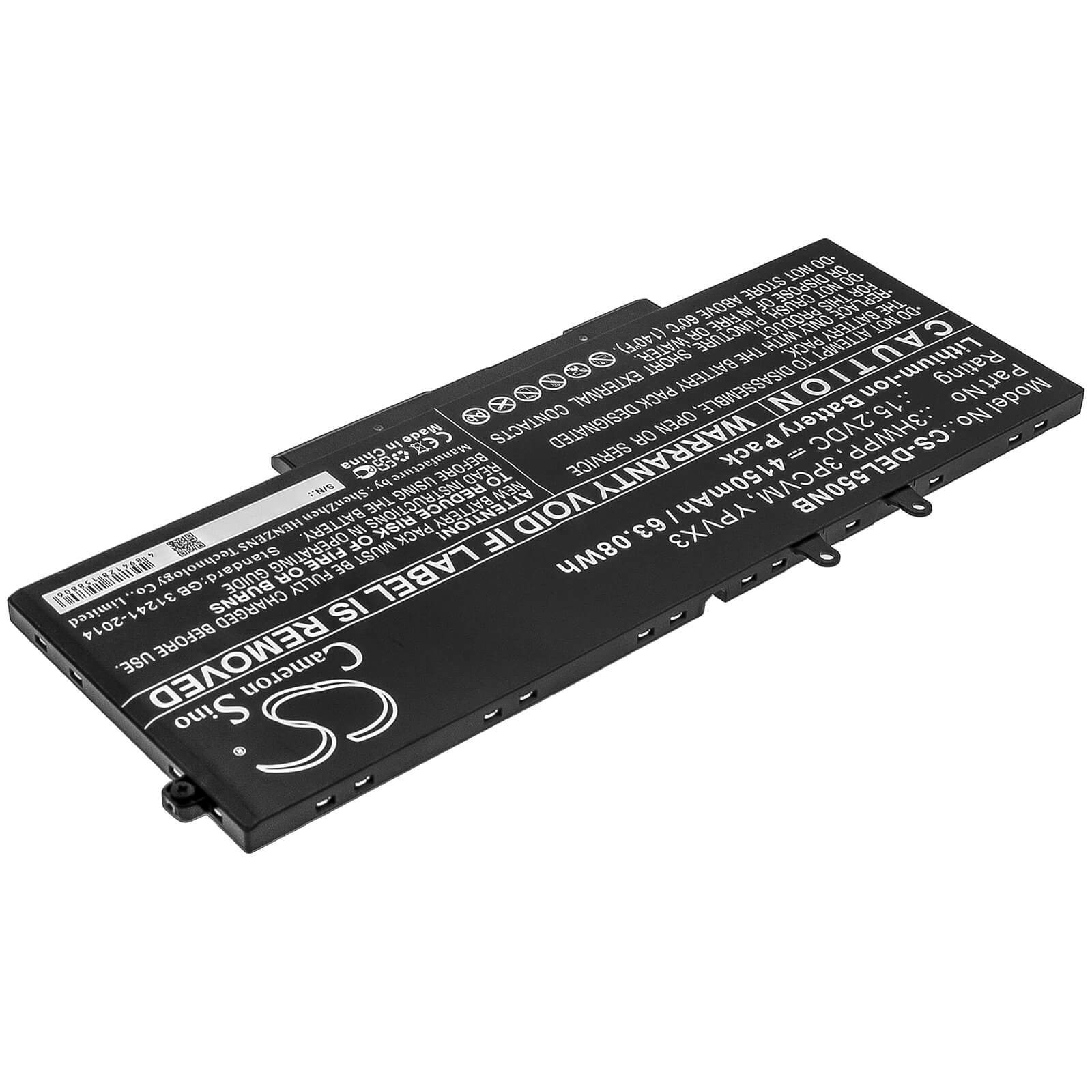 15.2V, 4150mAh, Li-ion Battery fits Dell, Latitude 14 5410, Latitude 14 5410 08t9x, 63.08Wh