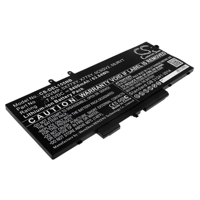 7.6V, 8400mAh, Li-ion Battery fits Dell, Latitude 14 5400, Latitude 14 5500, 63.84Wh