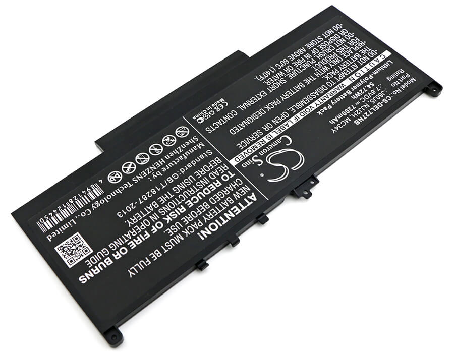 7.6V, 7200mAh, Li-Polymer Battery fits Dell, Latitude 12 E7270, Latitude 12 E7470, 54.72Wh