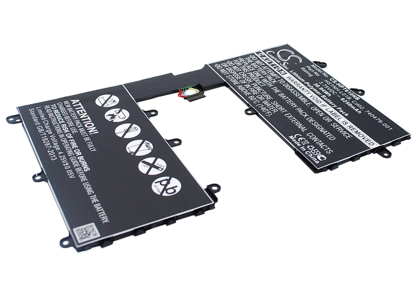 3.75V, 8250mAh, Li-Polymer Battery fits Hp, F4w59ea, Hstnh-q12c, 30.9375Wh