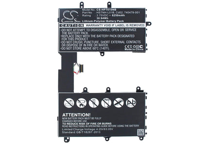 3.75V, 8250mAh, Li-Polymer Battery fits Hp, F4w59ea, Hstnh-q12c, 30.9375Wh