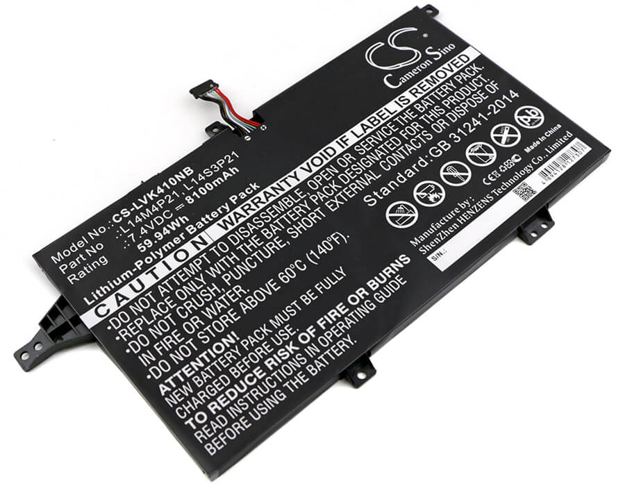 7.4V, 8100mAh, Li-Polymer Battery fits Lenovo, K41-70, M41-70, 59.94Wh