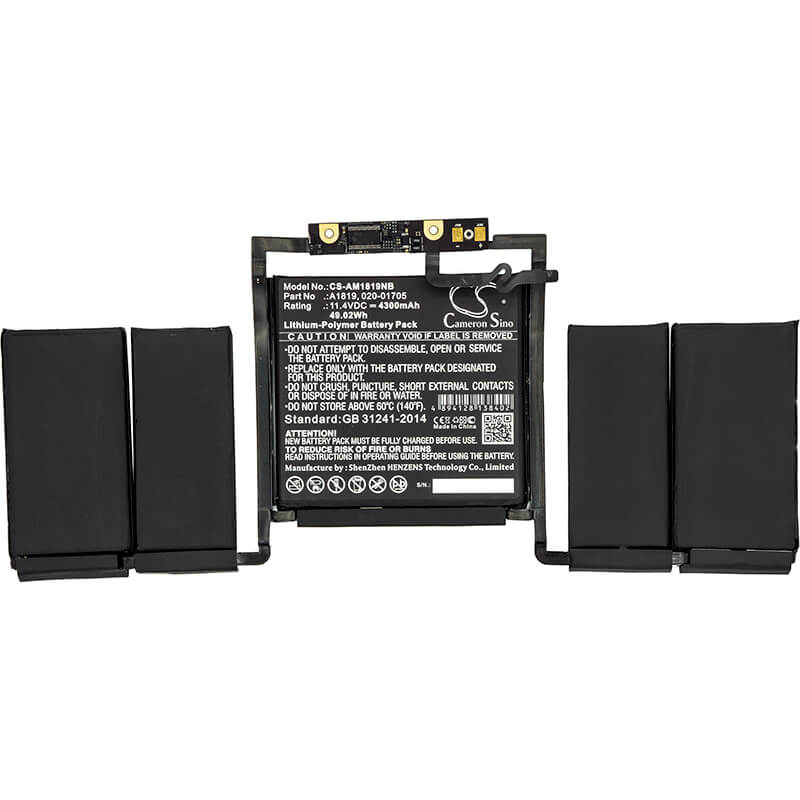 11.4V, 4300mAh, Li-Polymer Battery fits Apple, A1706, Emc 3071, 49.02Wh