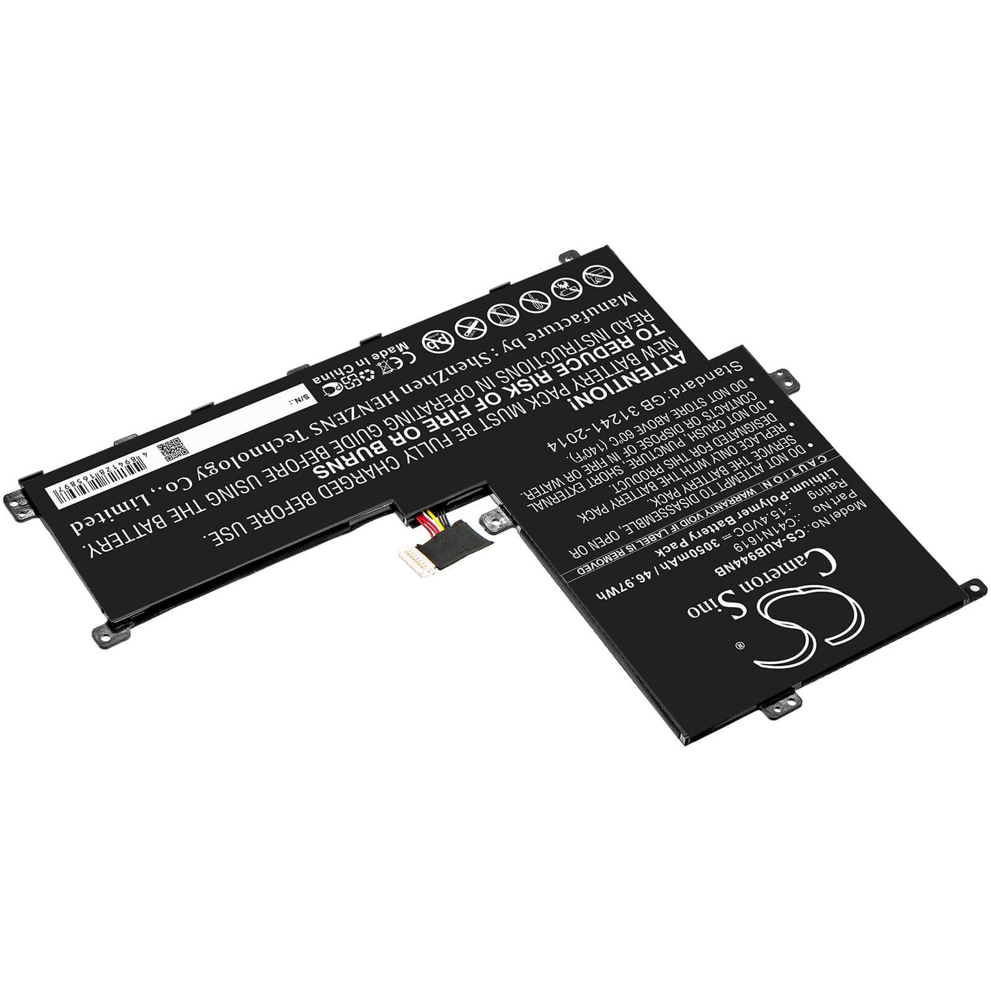15.4V, 3050mAh, Li-Polymer Battery fits Asus, Asuspro B9440, B9440fa, 46.97Wh
