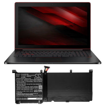 15.2V, 3950mAh, Li-Polymer Battery fits Asus, N501vw-2b, Rog G501vw, 60.04Wh