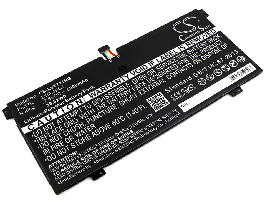 7.6V, 5200mAh, Li-Polymer Battery fits Lenovo, Yoga 710, Yoga 710 11", 39.52Wh