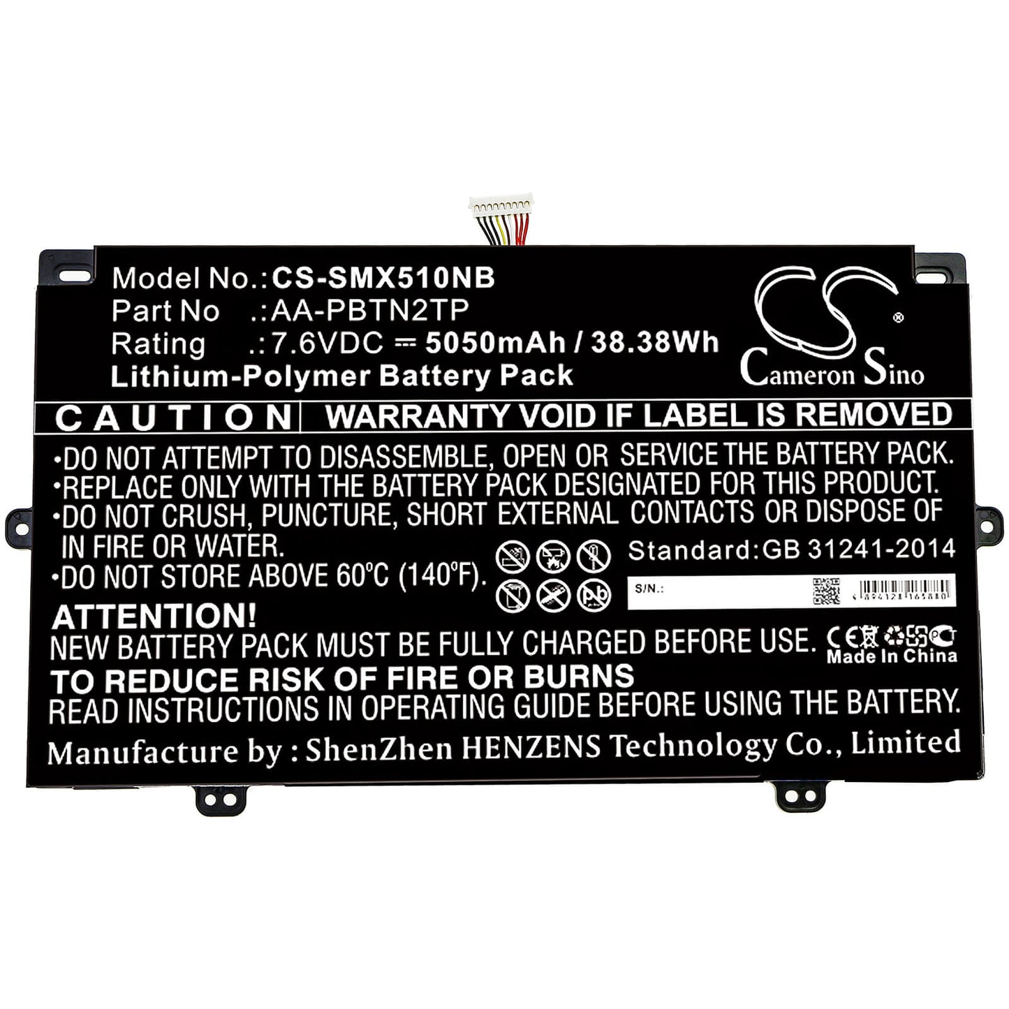 7.6V, 5050mAh, Li-Polymer Battery fits Samsung, Xe510c24, Xe510c24-k01us, 38.38Wh