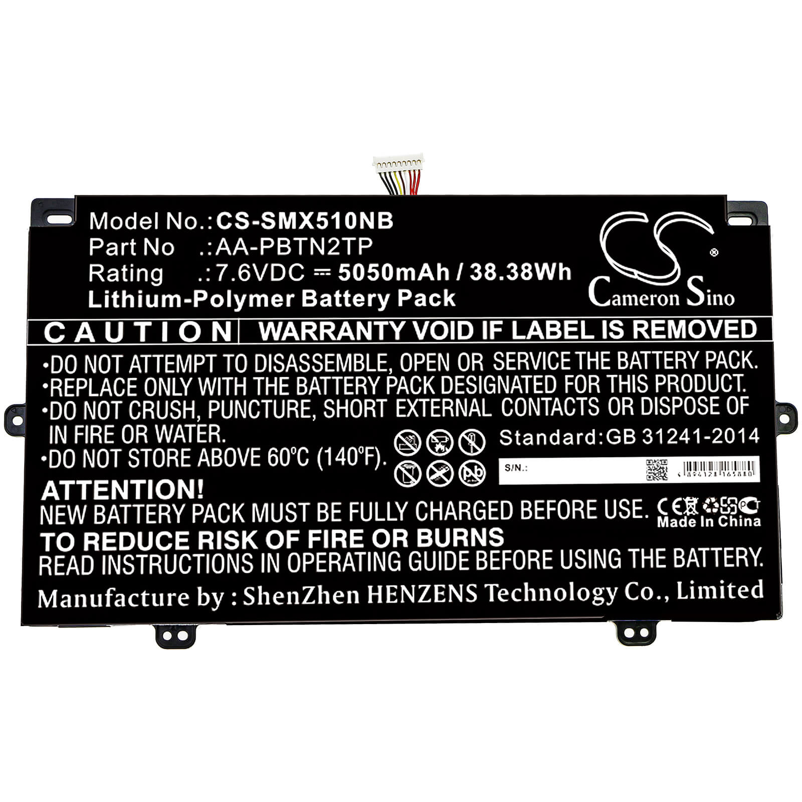 7.6V, 5050mAh, Li-Polymer Battery fits Samsung, Xe510c24, Xe510c24-k01us, 38.38Wh