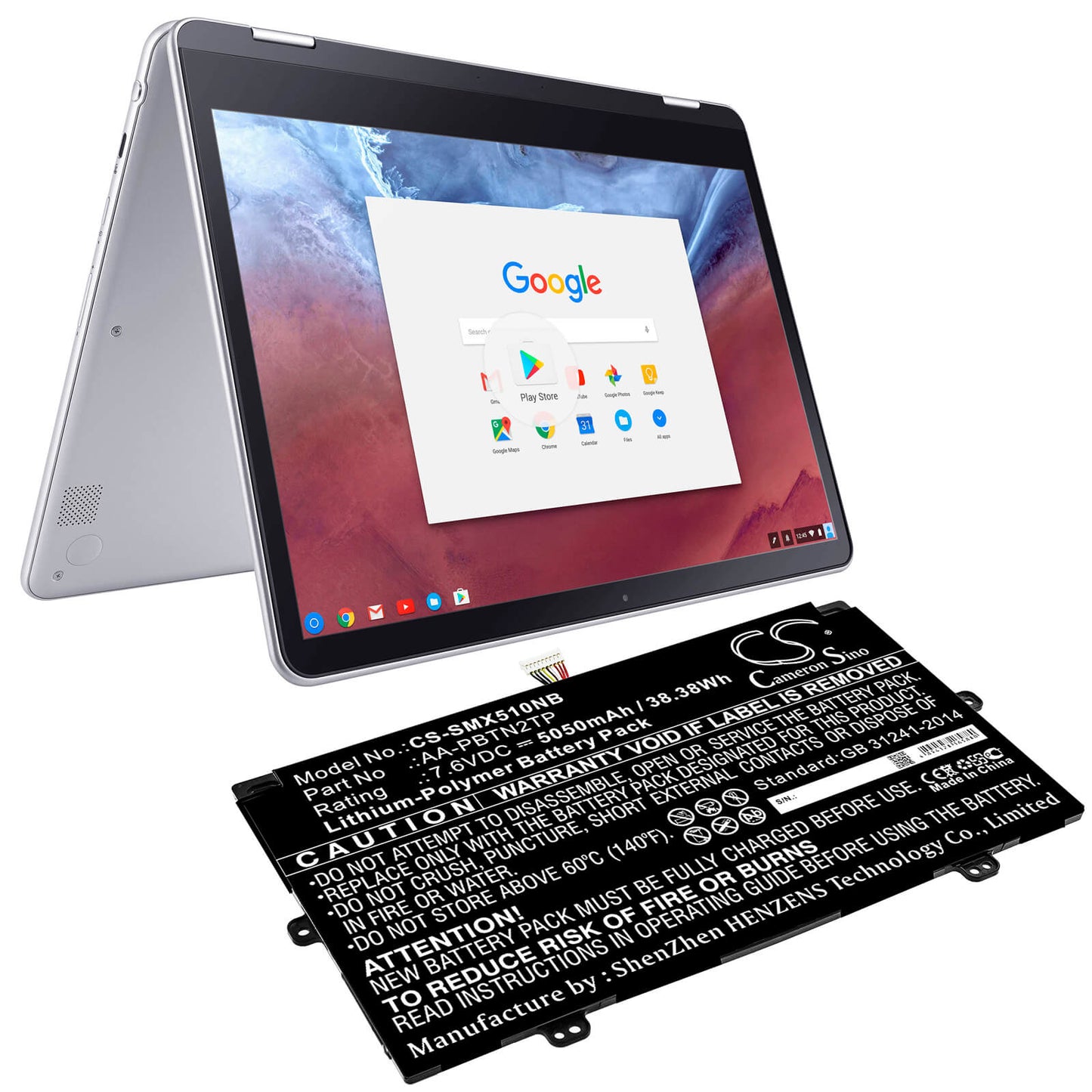 7.6V, 5050mAh, Li-Polymer Battery fits Samsung, Xe510c24, Xe510c24-k01us, 38.38Wh